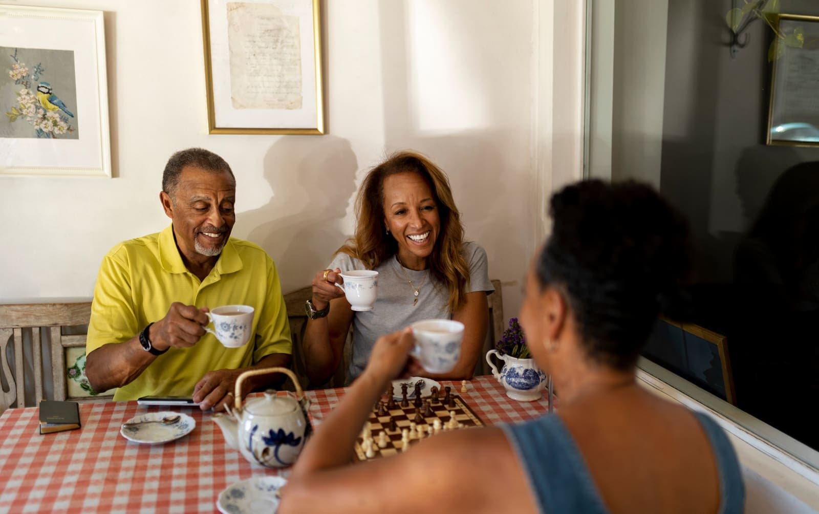 Family sharing tea and time together